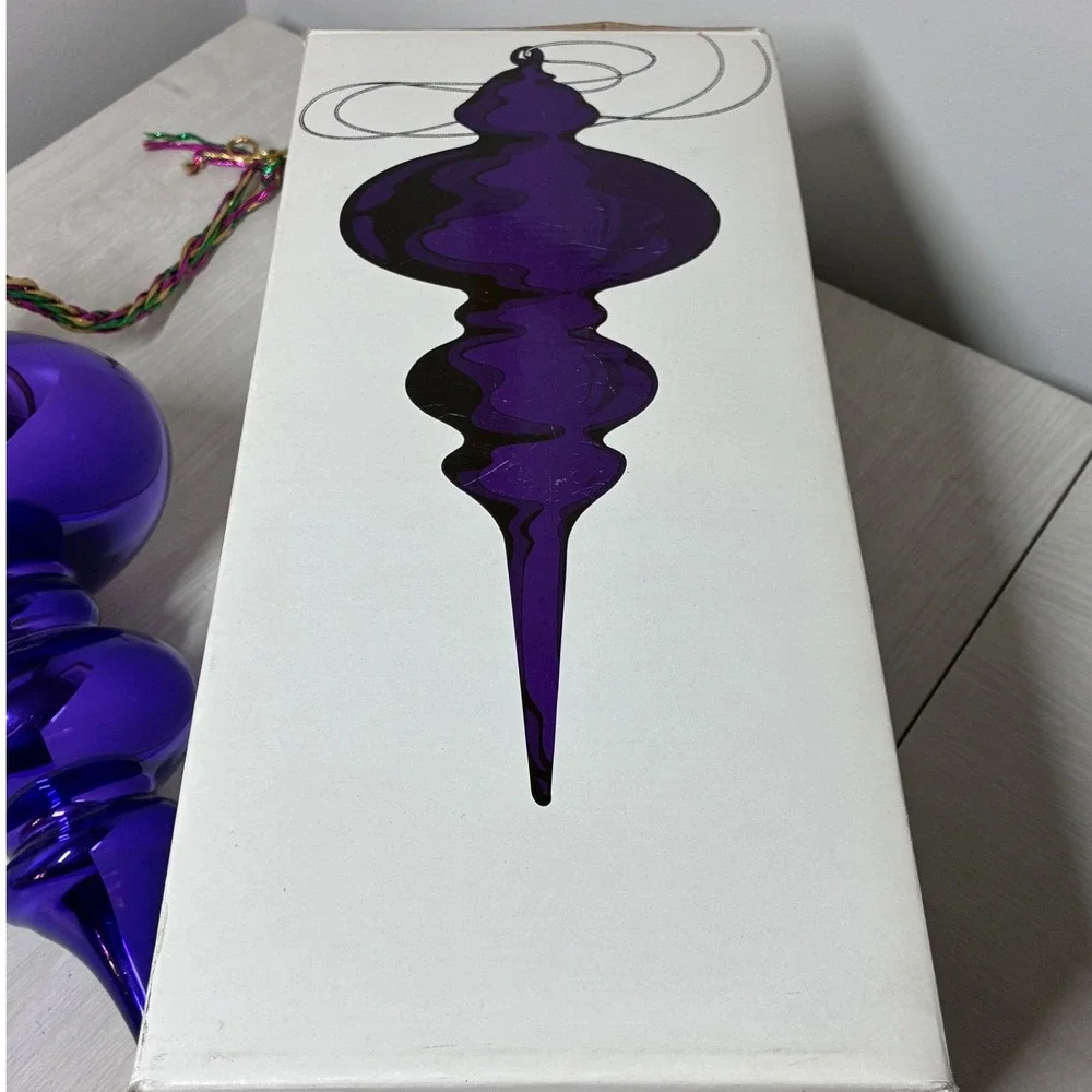 Department 56 Purple Mercury Glass Jumbo Finial Christmas Ornament 17.5